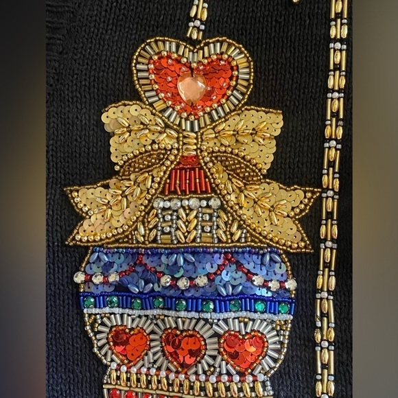 Vintage Marisa Christina Collection Sequin Sweater Cardigan Chic Festive - Picture 4 of 14